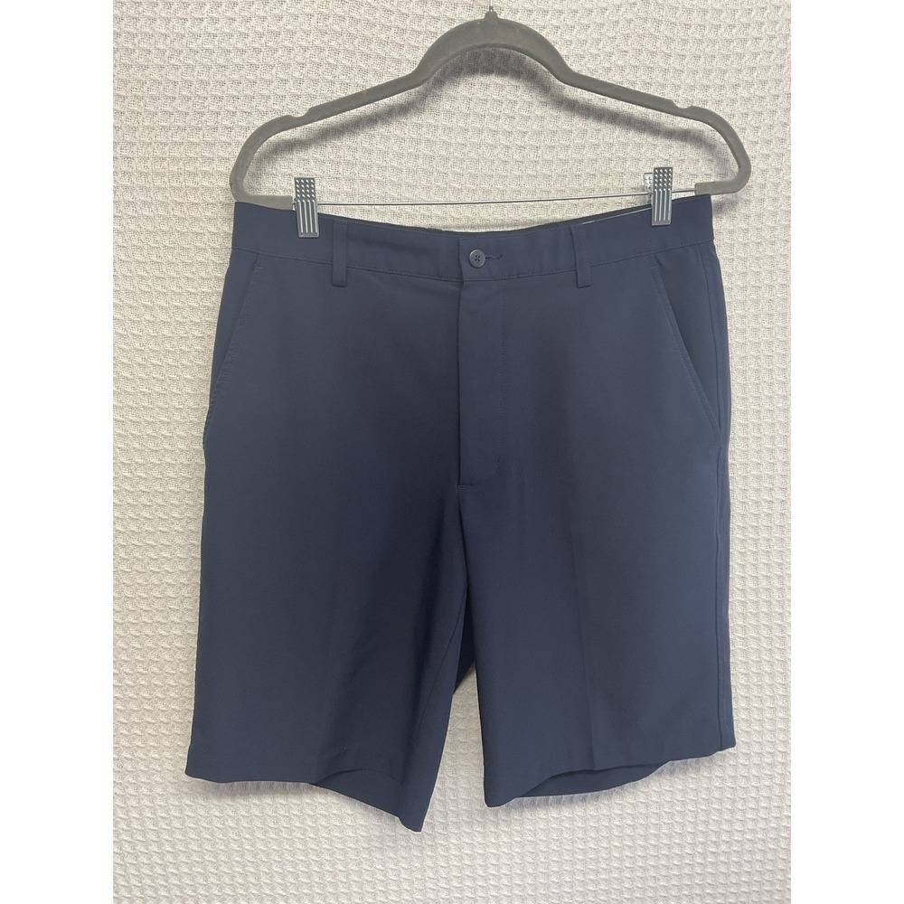 Footjoy FJ Golf Shorts Mens 32 Flat Front Casual Stretch 10" Inseam Navy WornOnc